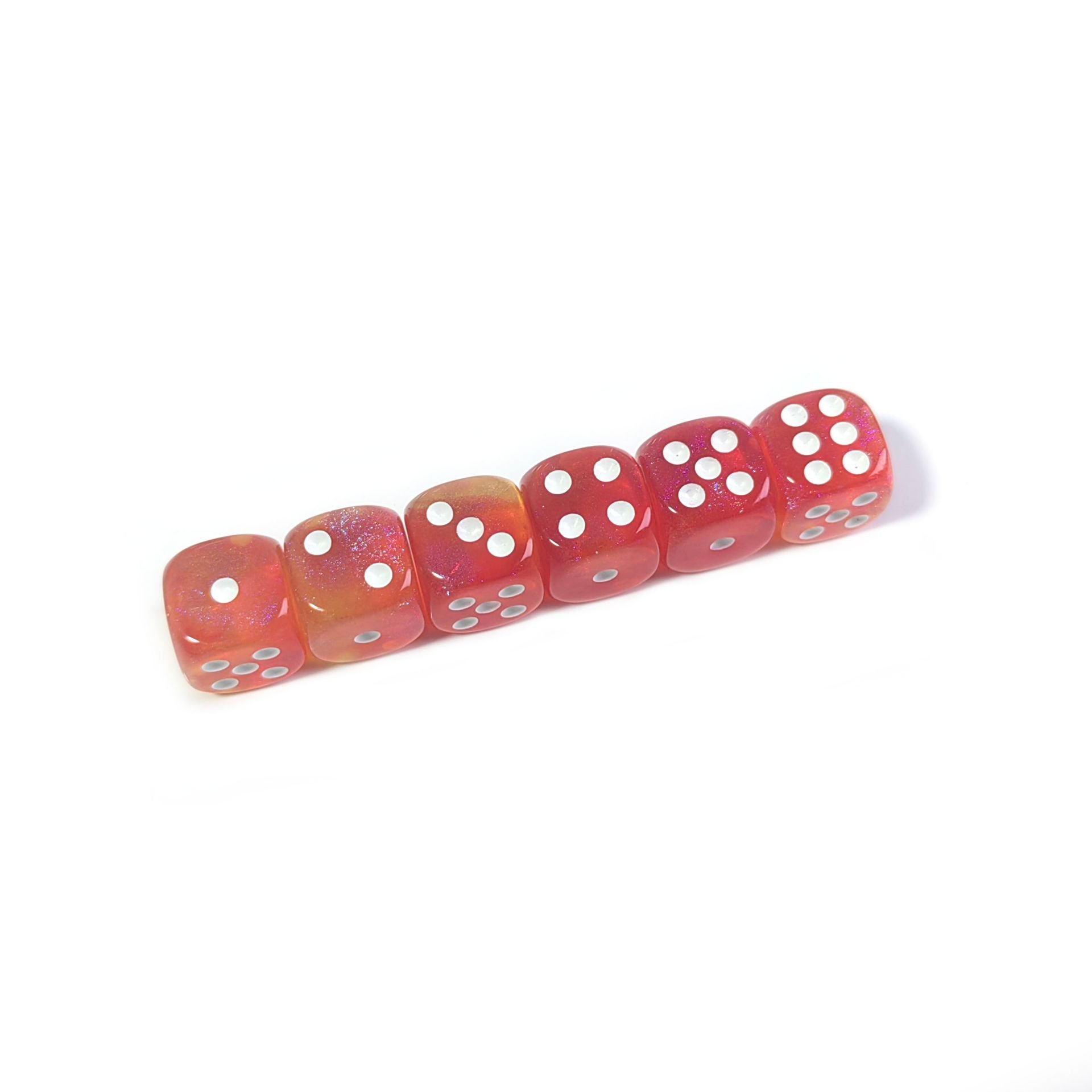 high quality two color transparent glitter dice 12mm tiny Custom colorful 6 sides dice