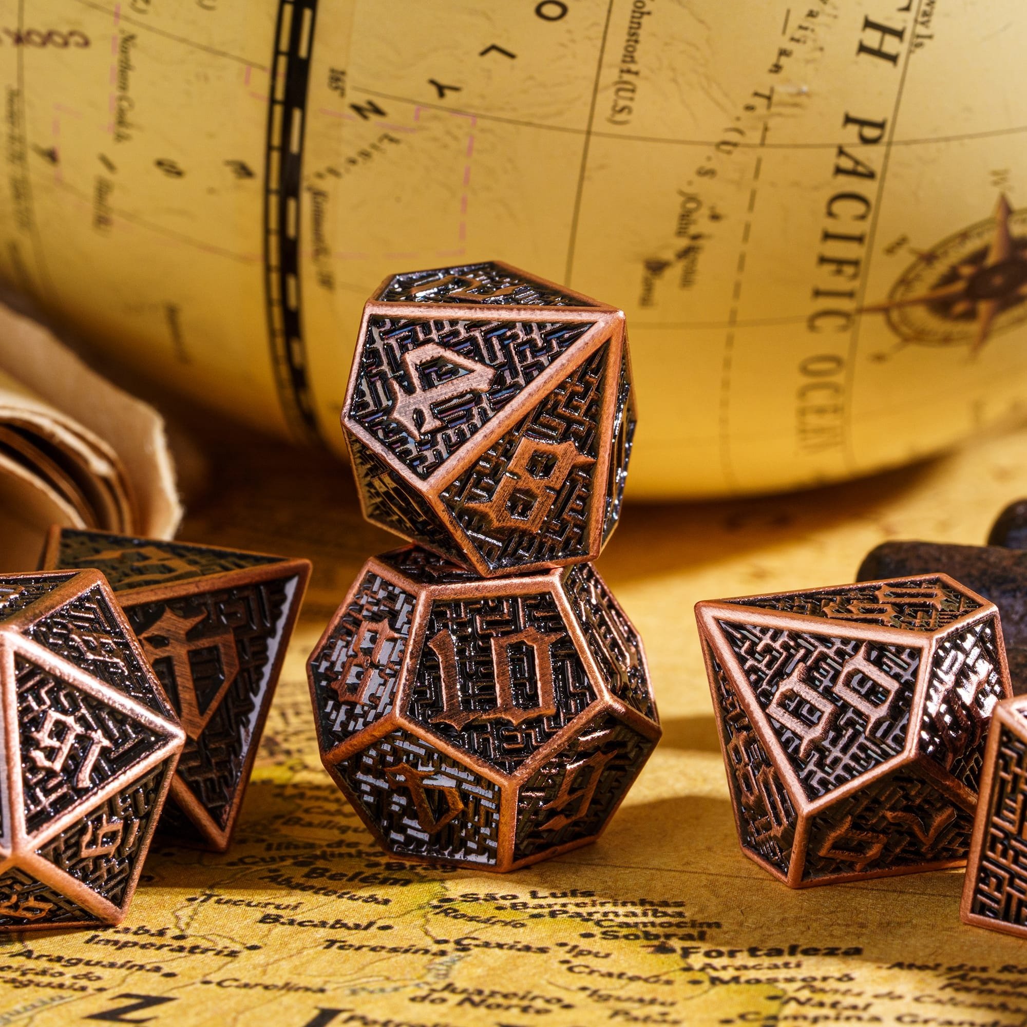 Udixi dnd Ancient Metal Dice Maze Dice with Metal Box Dungeons and Dragons board game
