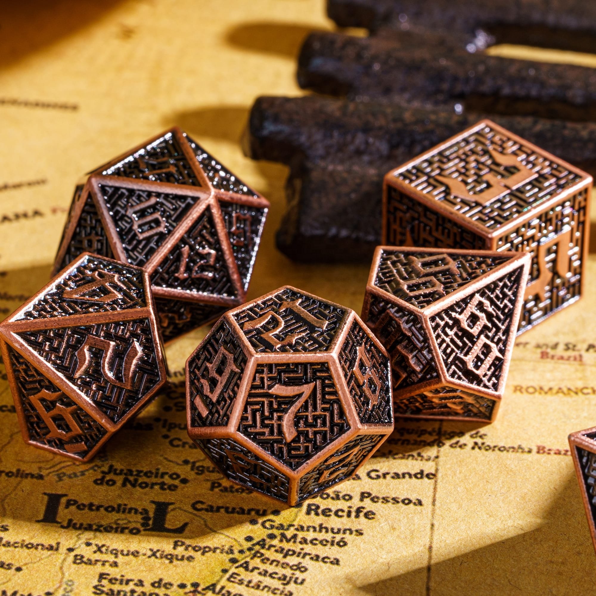 Udixi dnd Ancient Metal Dice Maze Dice with Metal Box Dungeons and Dragons board game