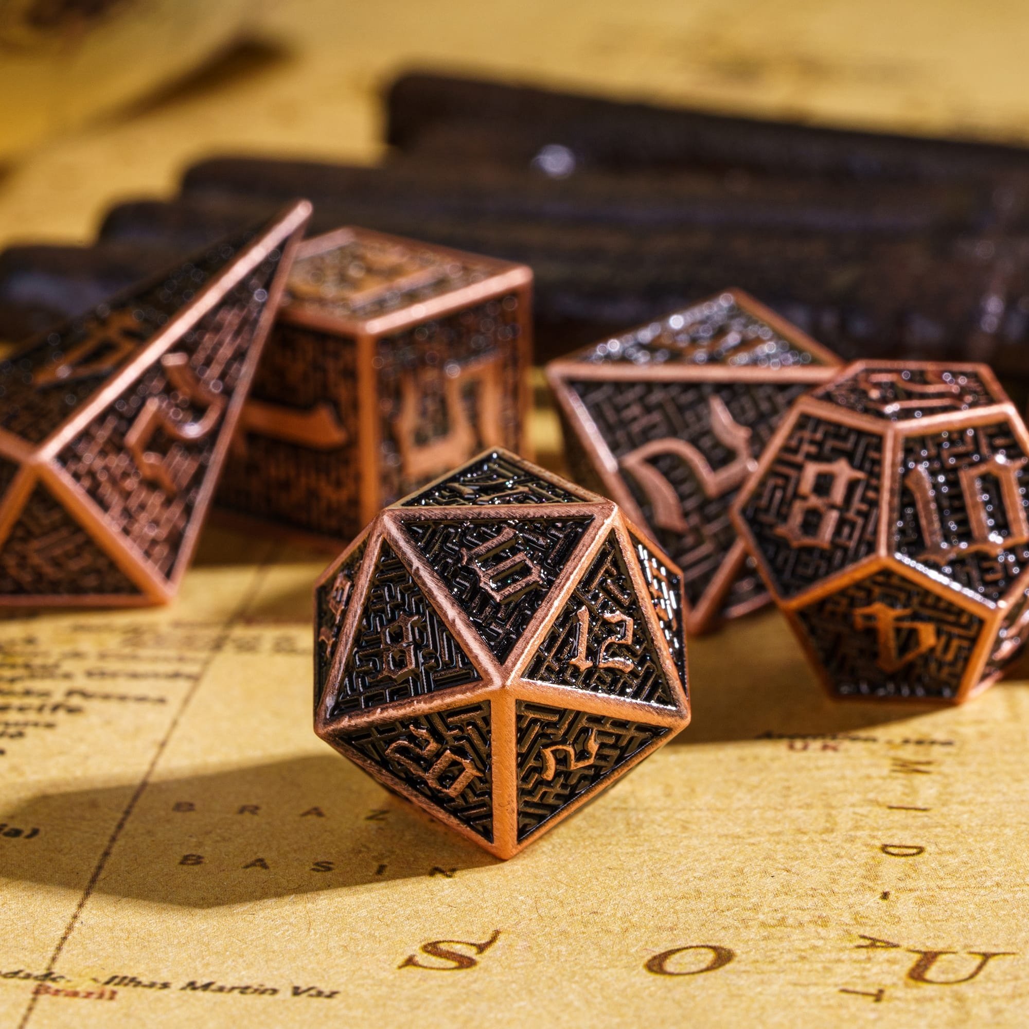 Udixi dnd Ancient Metal Dice Maze Dice with Metal Box Dungeons and Dragons board game