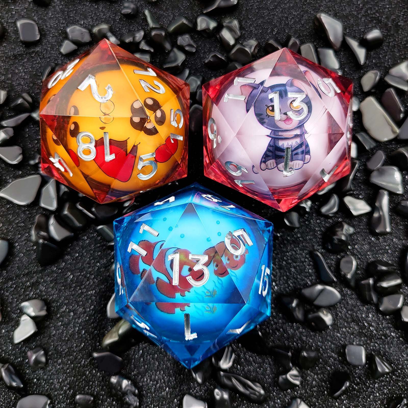 Factory Wholesale DND 55MM D20 Dice Resin Dice - Unique Eye Design For Role Playing Game Glow Dice Jumbo D20, Large D2