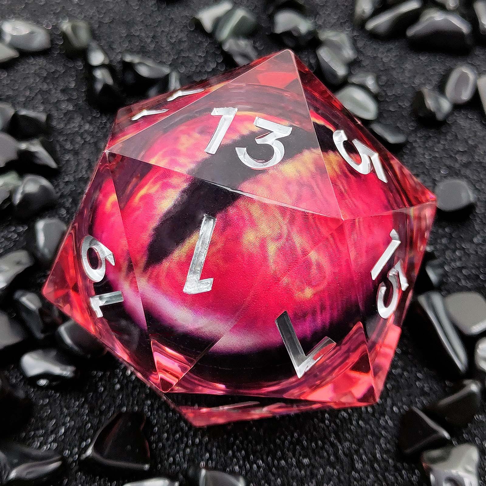 Factory Wholesale DND 55MM D20 Dice Resin Dice - Unique Eye Design For Role Playing Game Glow Dice Jumbo D20, Large D2