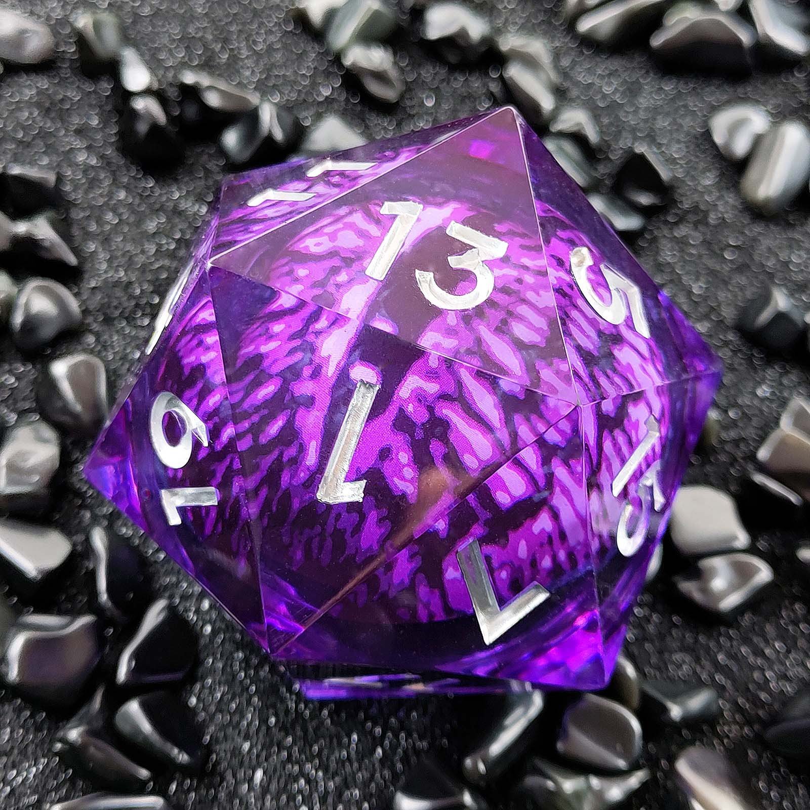 Factory Wholesale DND 55MM D20 Dice Resin Dice - Unique Eye Design For Role Playing Game Glow Dice Jumbo D20, Large D2
