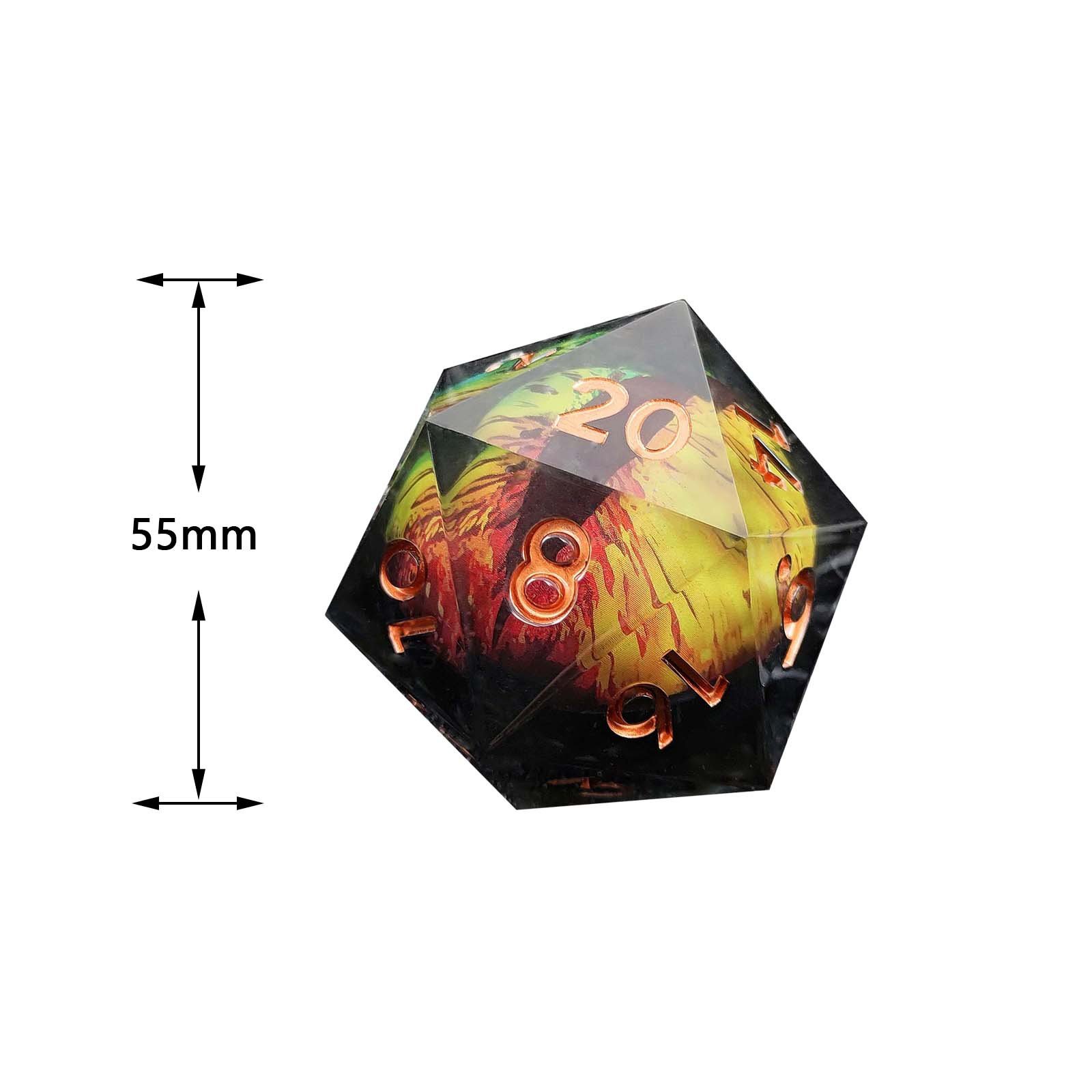 Factory Wholesale DND 55MM D20 Dice Resin Dice - Unique Eye Design For Role Playing Game Glow Dice Jumbo D20, Large D2