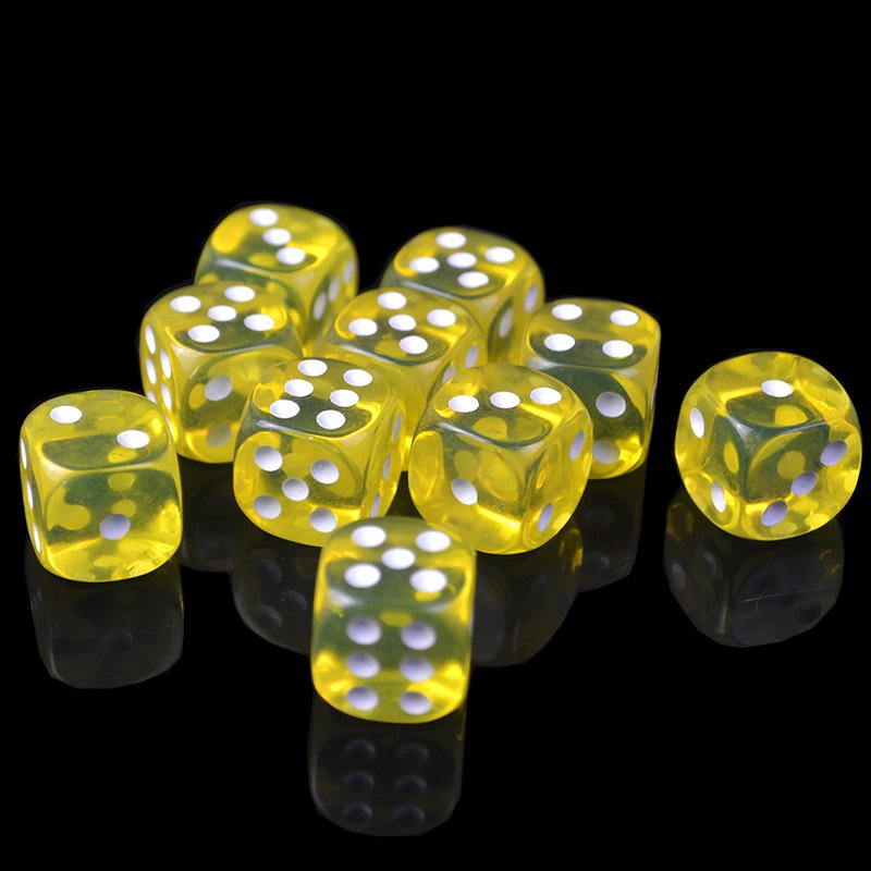 16mm 20 25 30 Resin color dice transparent black and white dice set d6 customized acrylic plastic custom logo clear dice game