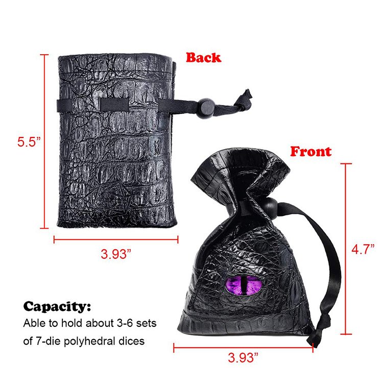 hot sale handmade portable crocodile and Dragon leather dice bag