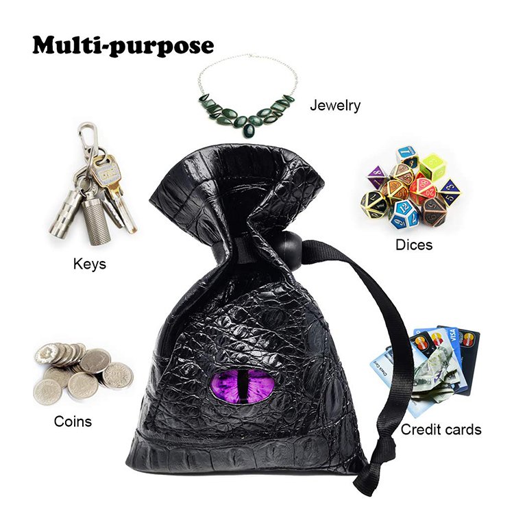 hot sale handmade portable crocodile and Dragon leather dice bag