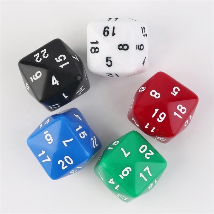 Bulk Various Colors Acrylic 24 Sided Polyhedral DND Dice For Math Games
