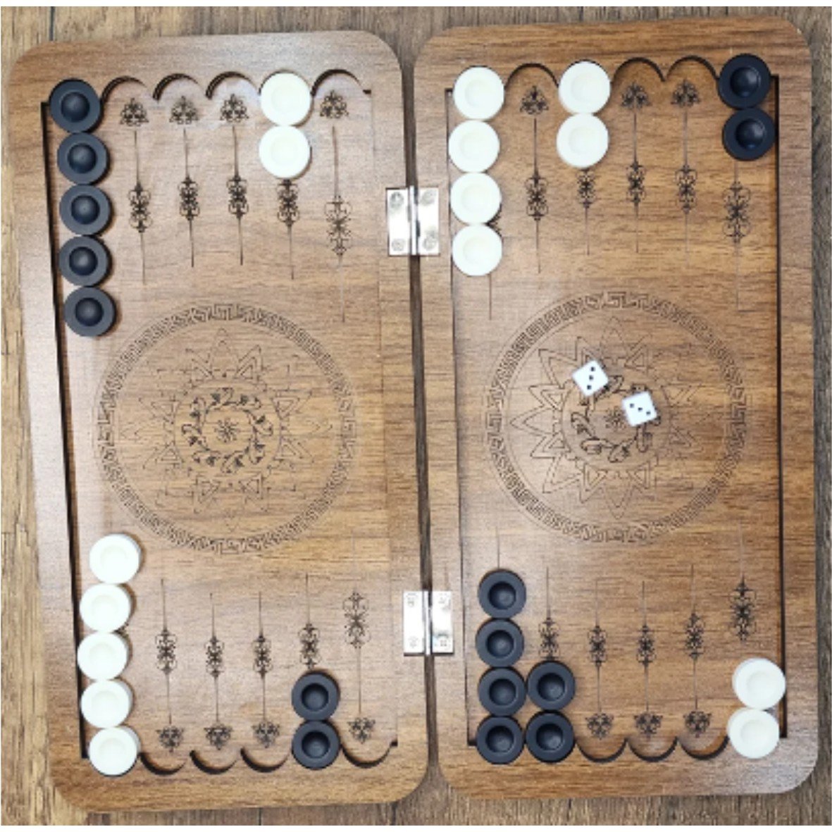 Elegant Wooden Portable Backgammon Board Game With Dice & Pieces High Quality Folding Tableware Backgammon Game Set For Adults