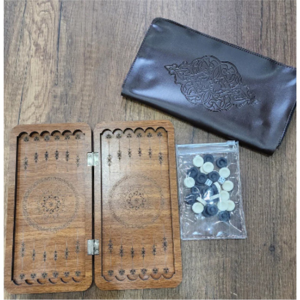 Elegant Wooden Portable Backgammon Board Game With Dice & Pieces High Quality Folding Tableware Backgammon Game Set For Adults