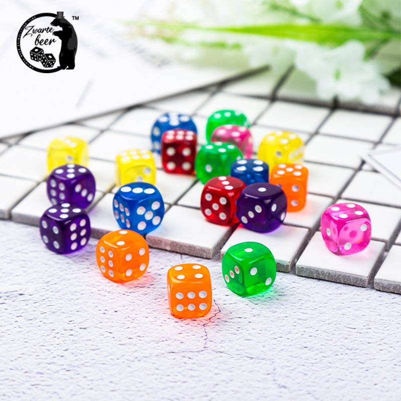 D6 dice game 14mm Acrylic Color Transparent Custom Dice