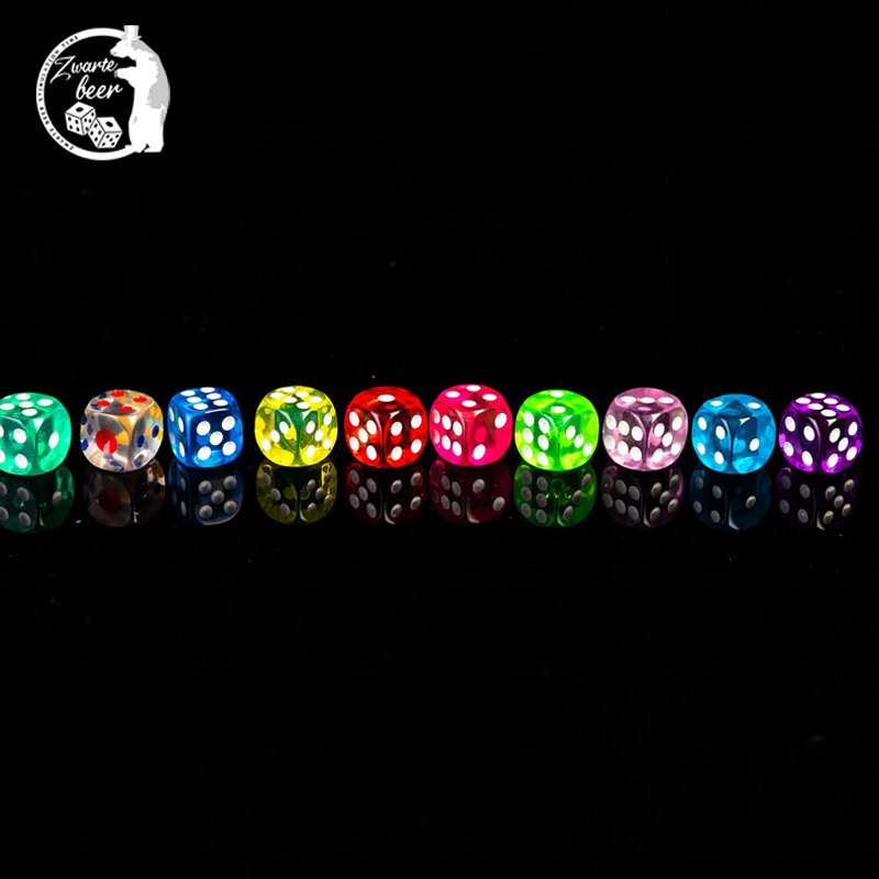 D6 dice game 14mm Acrylic Color Transparent Custom Dice