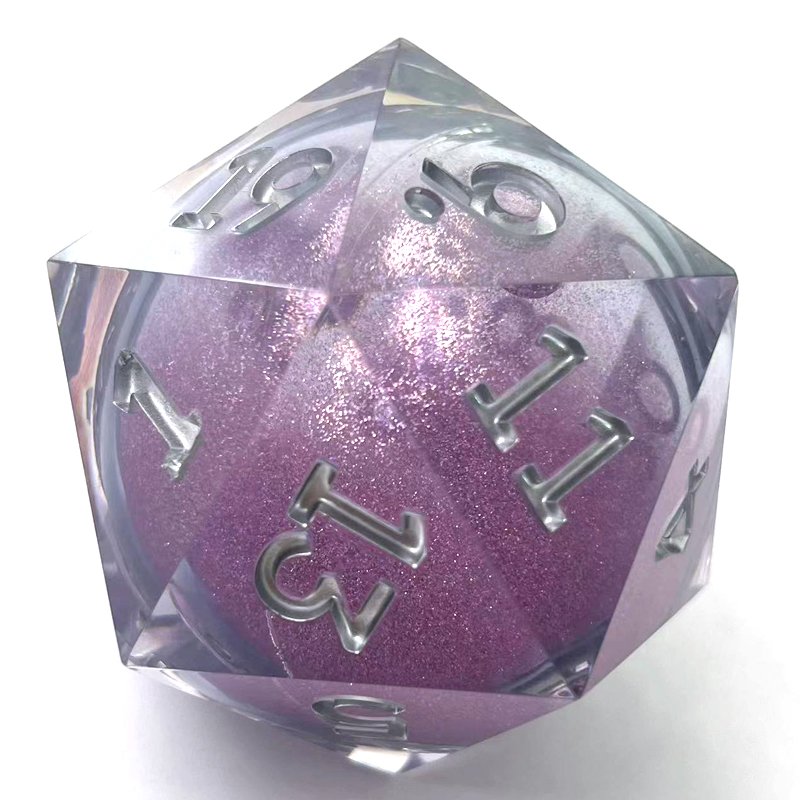 Custom D20 Liquid Core RPG Polyhedron DND Resin Dice 55mm with Custom Logo