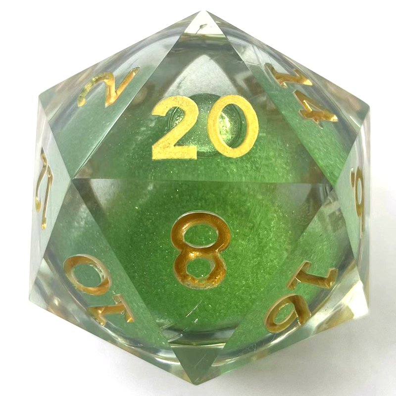 Custom D20 Liquid Core RPG Polyhedron DND Resin Dice 55mm with Custom Logo