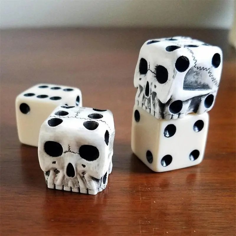 Dice Toy Halloween Party Club Six Sided Funny Design Skeleton Dice Round Corner High Quality Boutique Game Dice