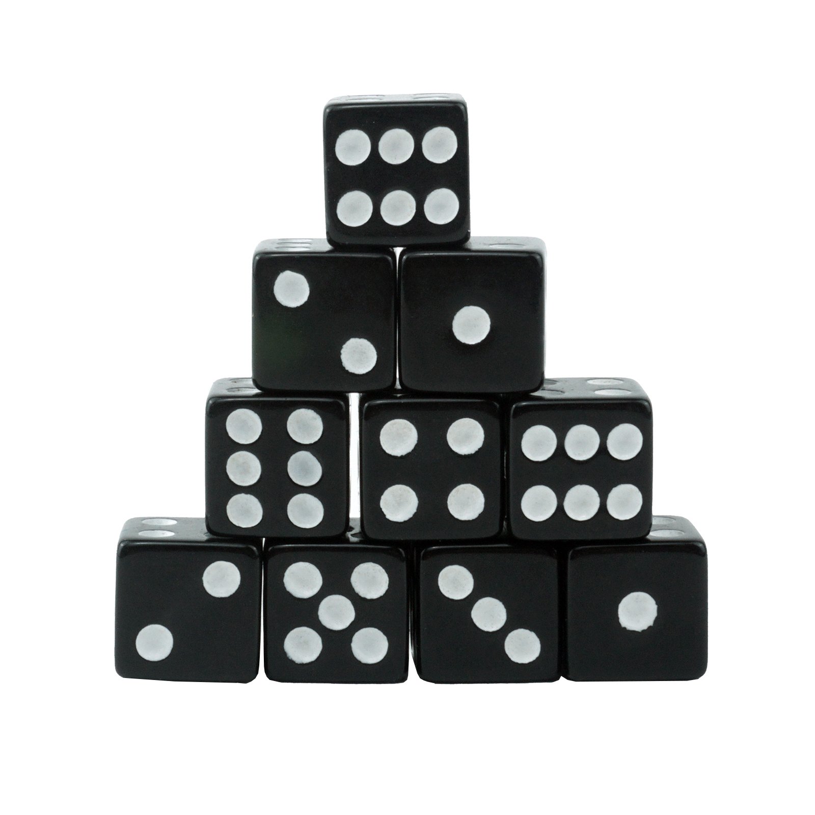 Classic Black and White Dice custom 16mm acrylic d6 six sided square straight corner for casino entertainment games