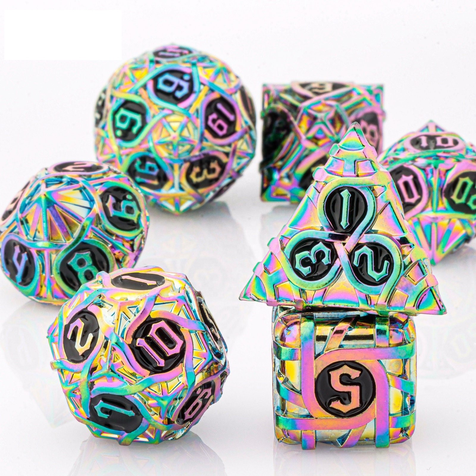 Super September Metal Polyhedral Dice Set DND Board Game A set of Metal Dices Metal Polyhedral Dice Set DND