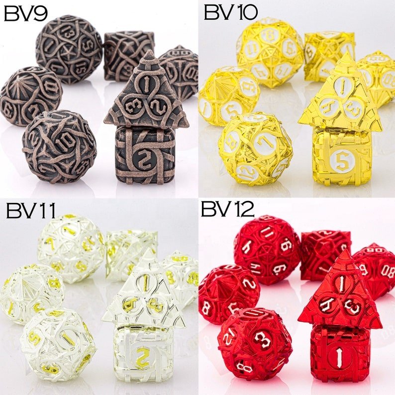 Super September Metal Polyhedral Dice Set DND Board Game A set of Metal Dices Metal Polyhedral Dice Set DND
