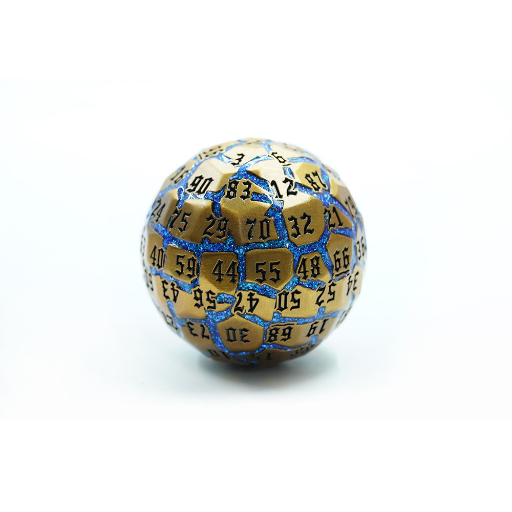 High Quality 100 Sided D100 Dice Solid Metal Precision D100 Single Dice With Black Number For Role Playing