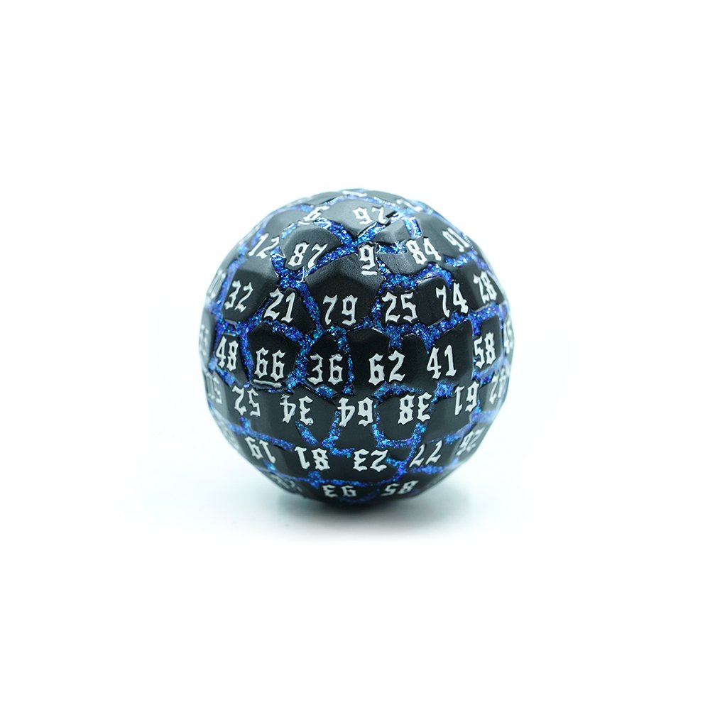 High Quality 100 Sided D100 Dice Solid Metal Precision D100 Single Dice With Black Number For Role Playing