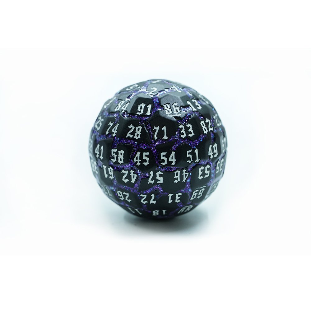 High Quality 100 Sided D100 Dice Solid Metal Precision D100 Single Dice With Black Number For Role Playing