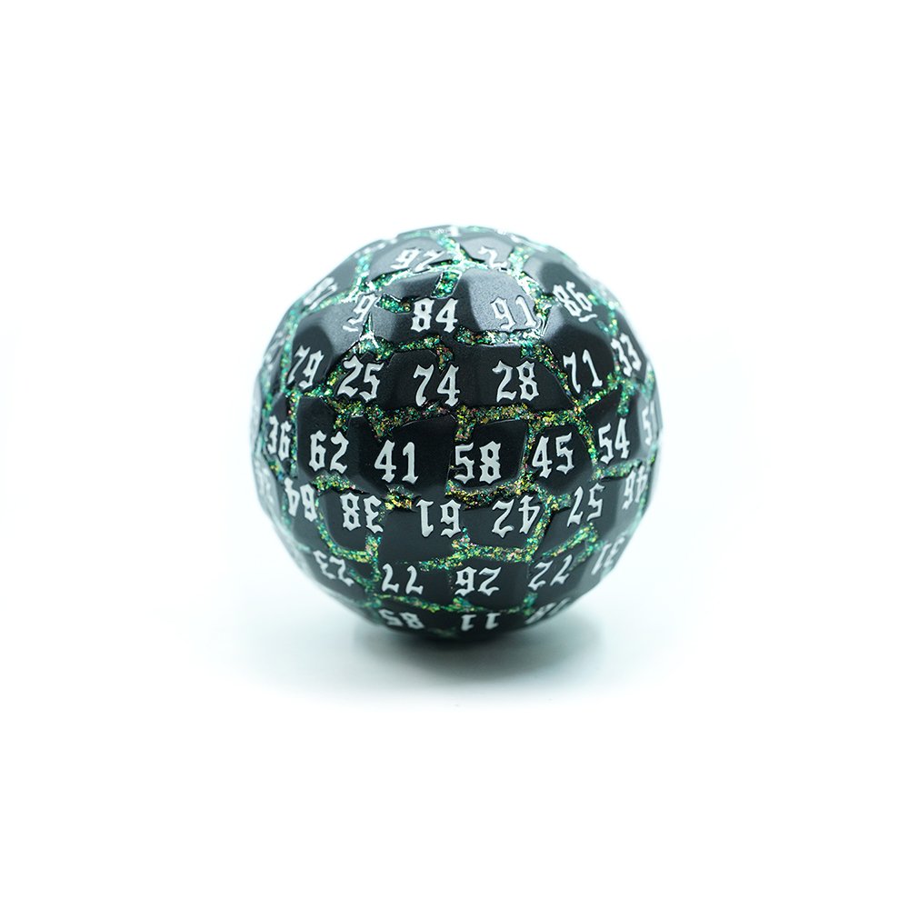 High Quality 100 Sided D100 Dice Solid Metal Precision D100 Single Dice With Black Number For Role Playing