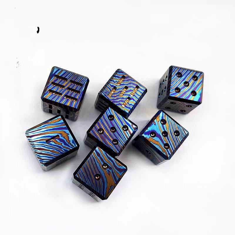 Custom Wine Cooling Titanium Dice Set Precision CNC Machined Grade 5 Solid Titanium Dice