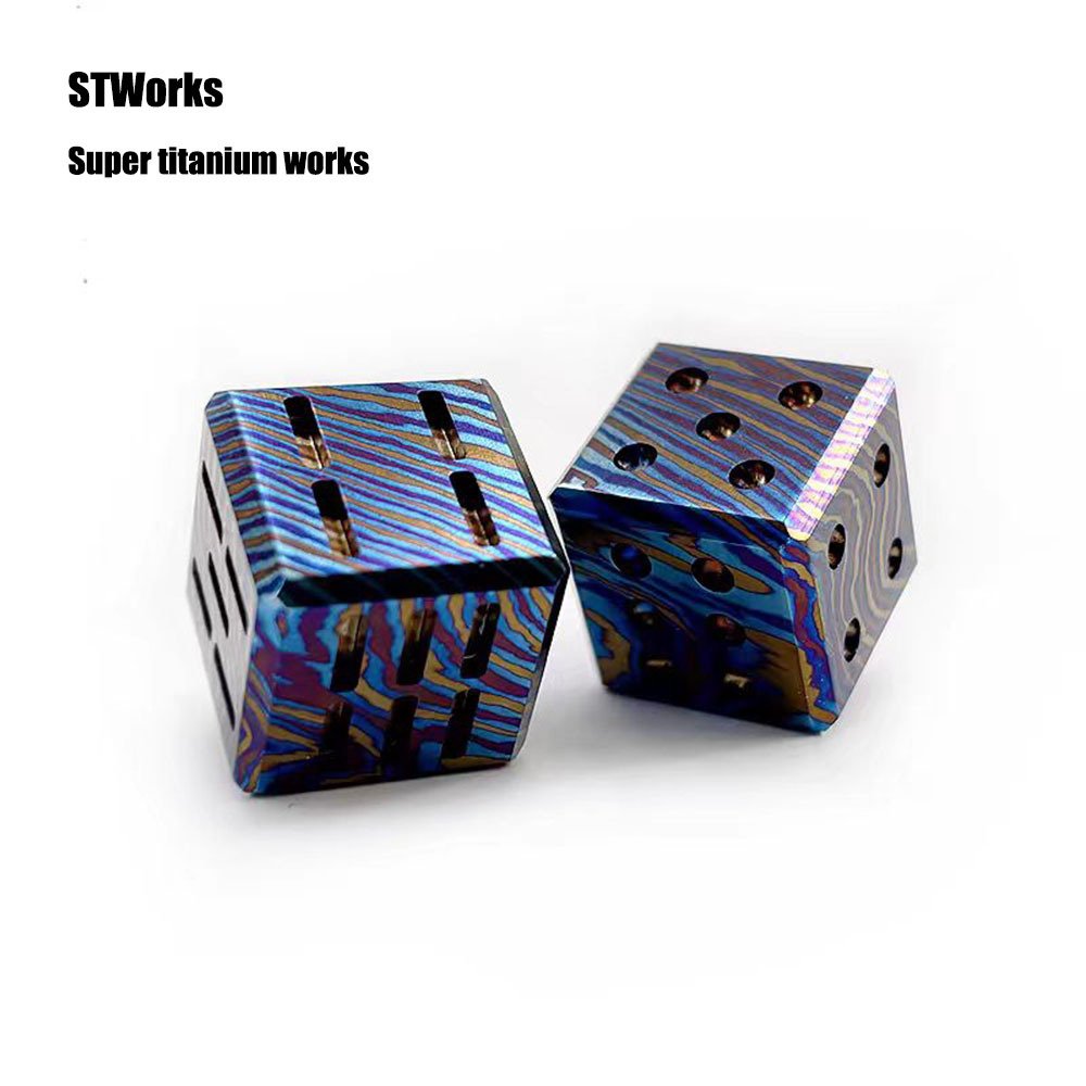 Custom Wine Cooling Titanium Dice Set Precision CNC Machined Grade 5 Solid Titanium Dice
