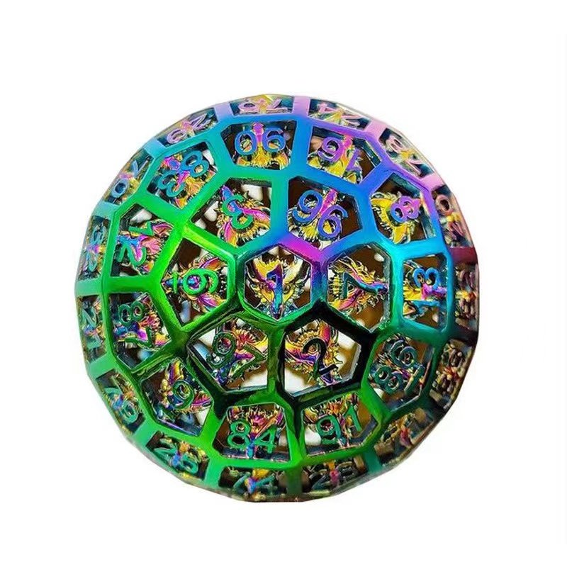 Wholesale (D100) Metal Hollow RPG Game Dice Set-Polyhedron Dragon Head Dice Dungeon and Dragon 45MM D100 Metal Dice Set D&D