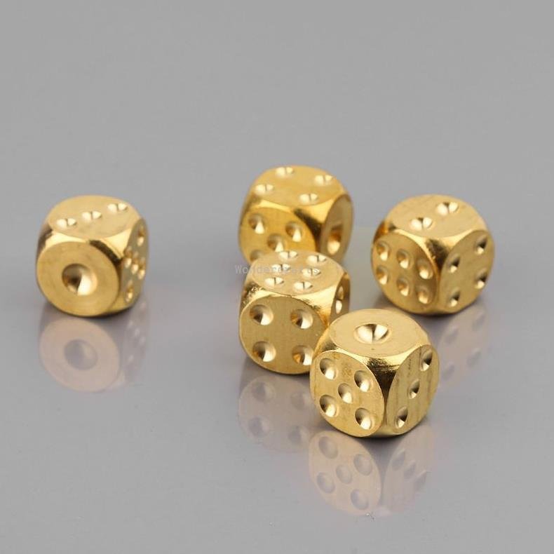 WD Wholesale Factory polished Brass dice 20mm metal cube Copper dice for poker bar board game gifts