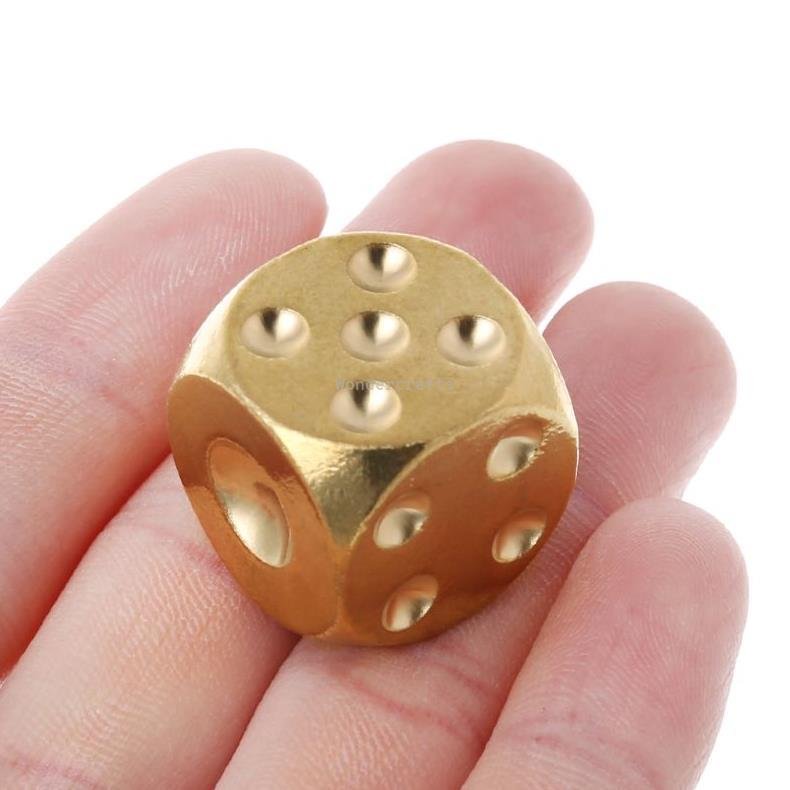 WD Wholesale Factory polished Brass dice 20mm metal cube Copper dice for poker bar board game gifts