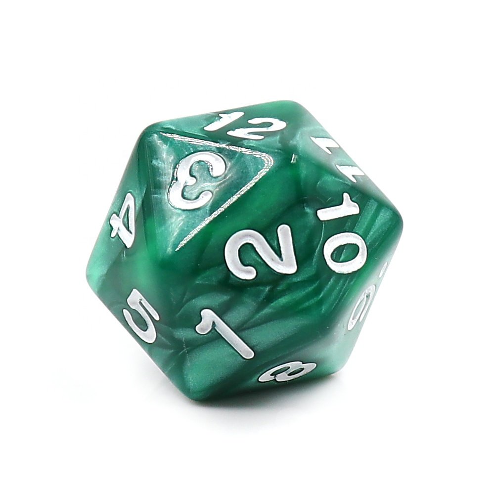 22mm White Black Purple Green Red Blue Pearl Color Dice Set for for Dungeons and Dragon RPG Games