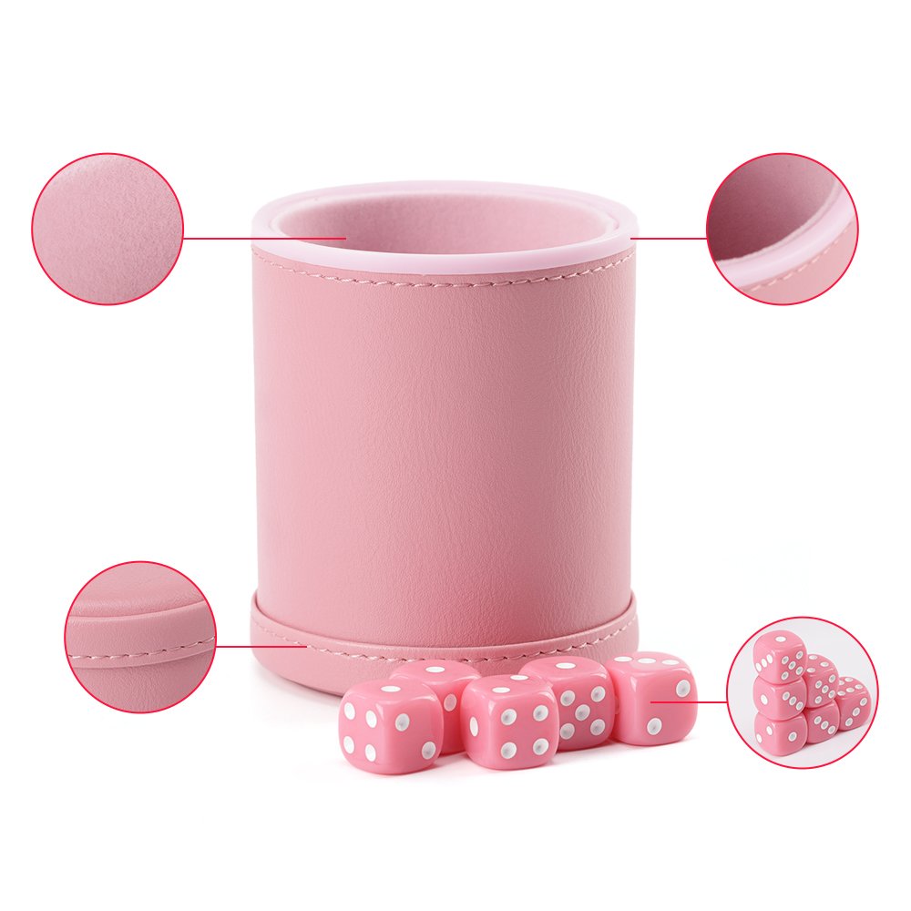 Wholesale PU Custom Roll Leather Dice Stacking Cups Set KTV Entertainment Dice Cup Club Party Desk Game Accessories