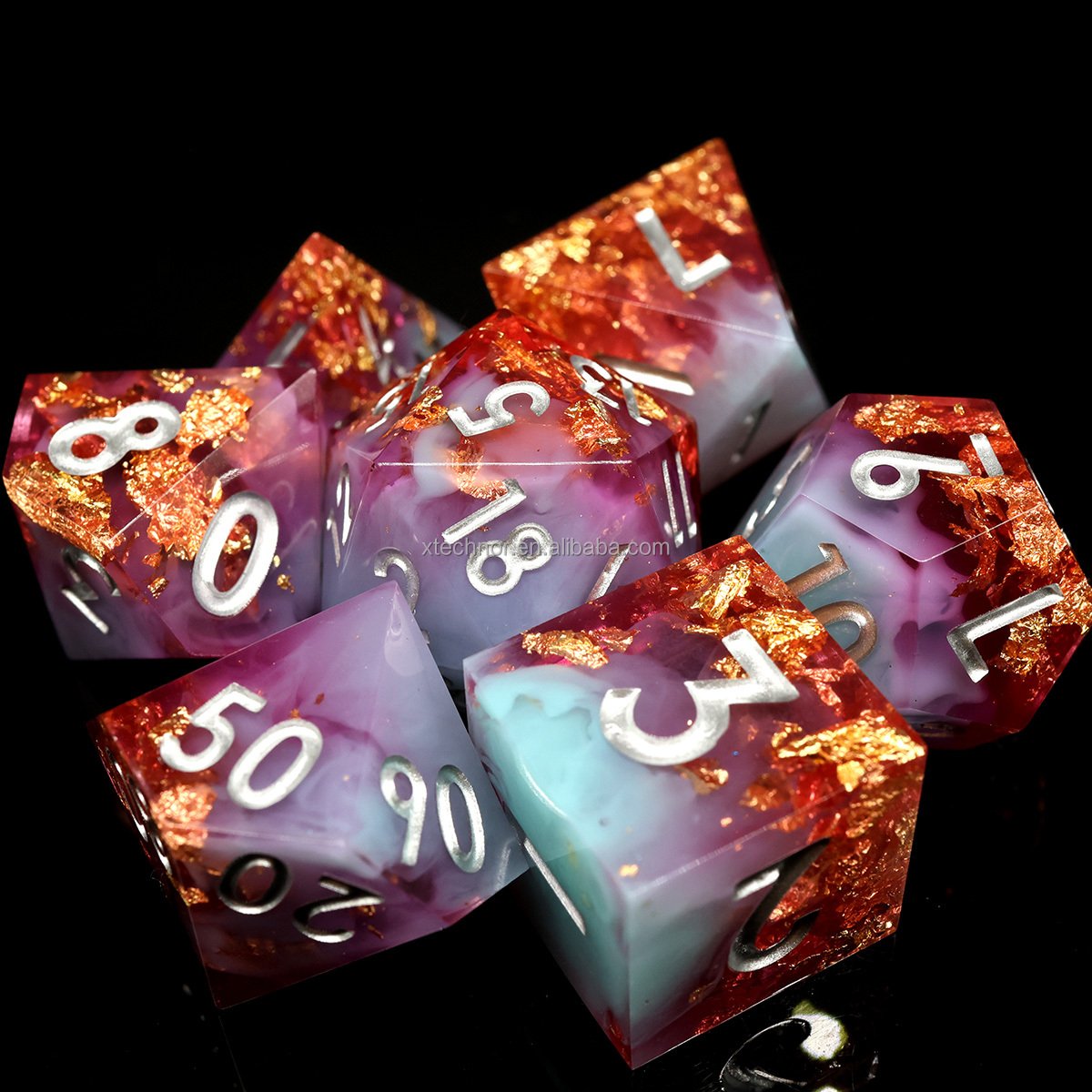 Board Games Polyhedral Edge Resin Dnd Dice Set For Role Playing Table Game Gift Rpg Dice-n15
