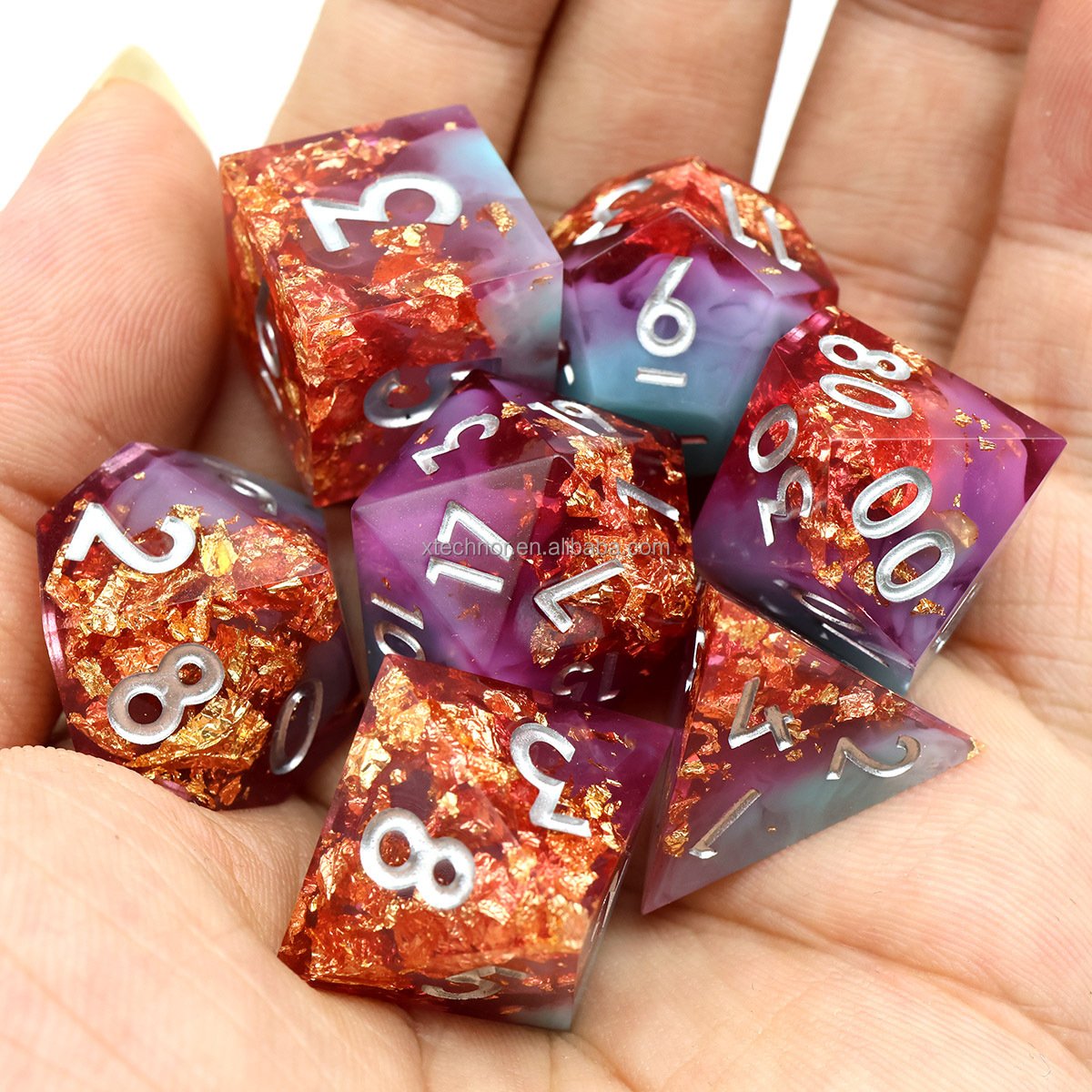 Board Games Polyhedral Edge Resin Dnd Dice Set For Role Playing Table Game Gift Rpg Dice-n15