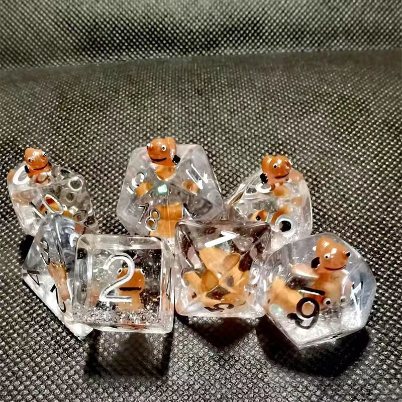 dragons and dungeons game d&d dice set d20 polyhedral dice rpg customize acrylic skulls duck ant turtle bee dice