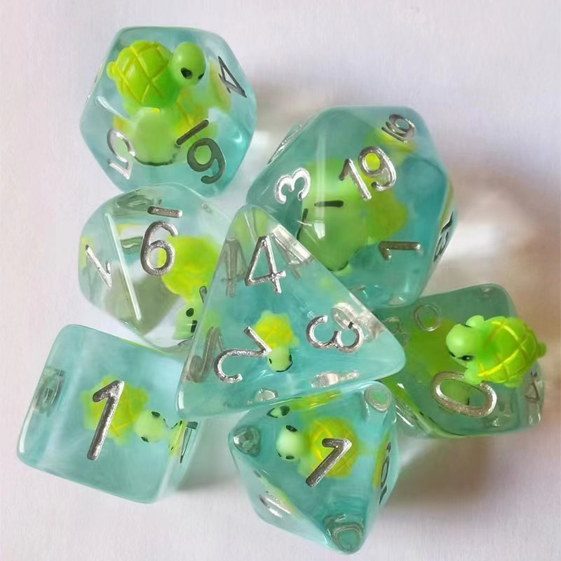 dragons and dungeons game d&d dice set d20 polyhedral dice rpg customize acrylic skulls duck ant turtle bee dice