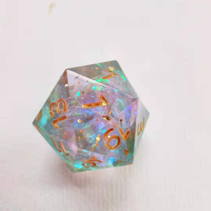 Wholesale High Quality Dungeons And Dragons Edge Pink Rainbow Iridescent Mylar Clear Colorful Dnd Dice