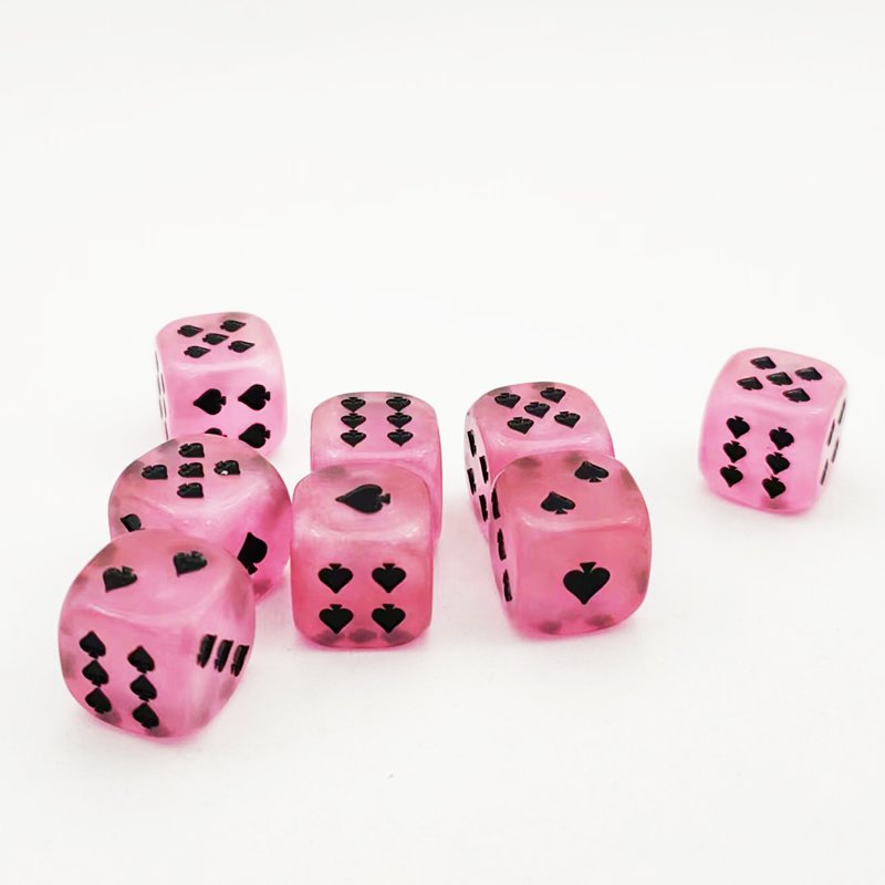 wholesale custom high quality family pub casino board game pink dice set polyhedral acrylic resin polyhedral d6 dice