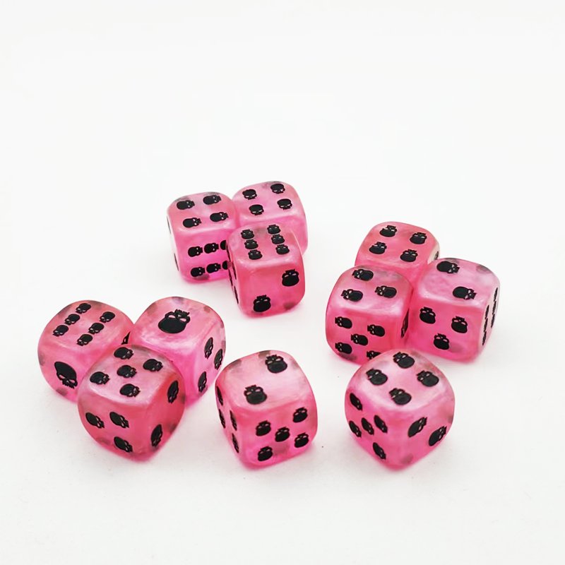 wholesale custom high quality family pub casino board game pink dice set polyhedral acrylic resin polyhedral d6 dice