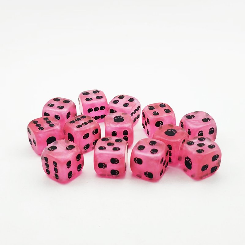 wholesale custom high quality family pub casino board game pink dice set polyhedral acrylic resin polyhedral d6 dice