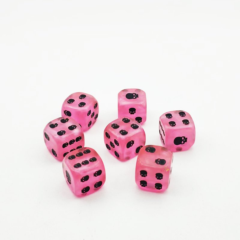 wholesale custom high quality family pub casino board game pink dice set polyhedral acrylic resin polyhedral d6 dice