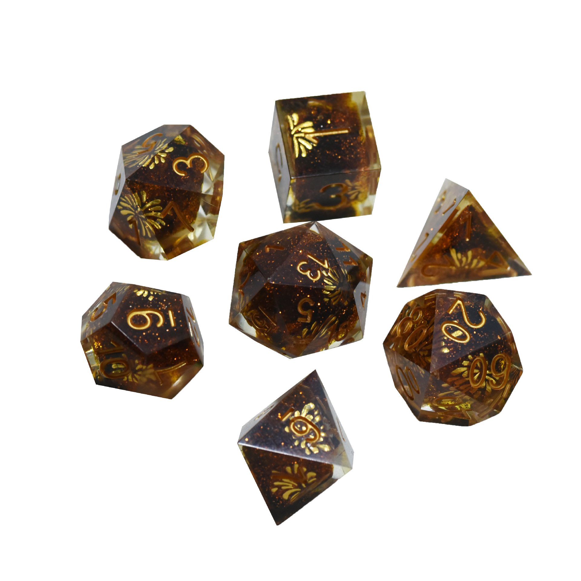 Custom Colorful Transparent Resin Dice Polyhedral Plastic Dnd Dice For Dungeons And Dragons