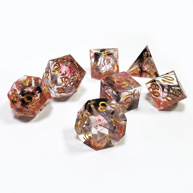 Custom Colorful Transparent Resin Dice Polyhedral Plastic Dnd Dice For Dungeons And Dragons