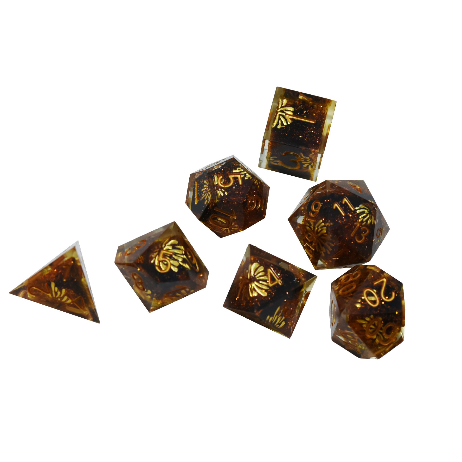 Custom Colorful Transparent Resin Dice Polyhedral Plastic Dnd Dice For Dungeons And Dragons
