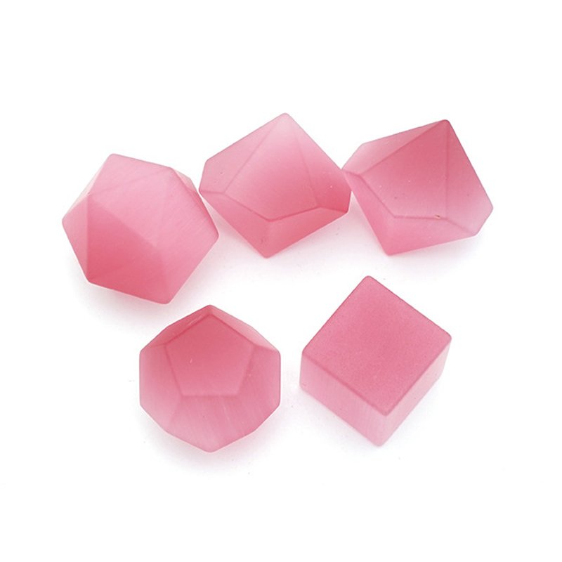 High Quality Custom 7Pcs Polyhedral Pink Frosted Cat's Eye Dice for Dungeons and Dragons DND Role Playing Games