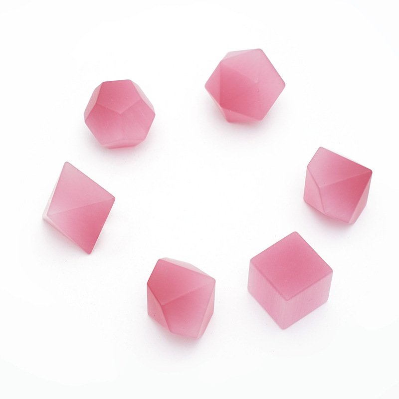 High Quality Custom 7Pcs Polyhedral Pink Frosted Cat's Eye Dice for Dungeons and Dragons DND Role Playing Games