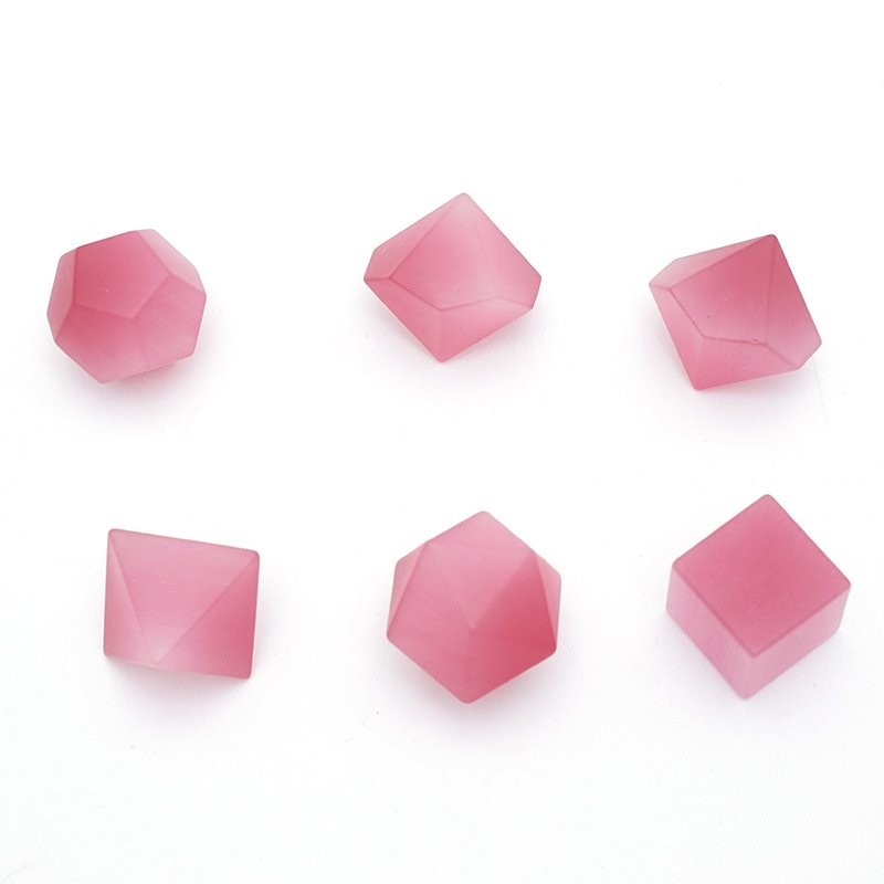 High Quality Custom 7Pcs Polyhedral Pink Frosted Cat's Eye Dice for Dungeons and Dragons DND Role Playing Games