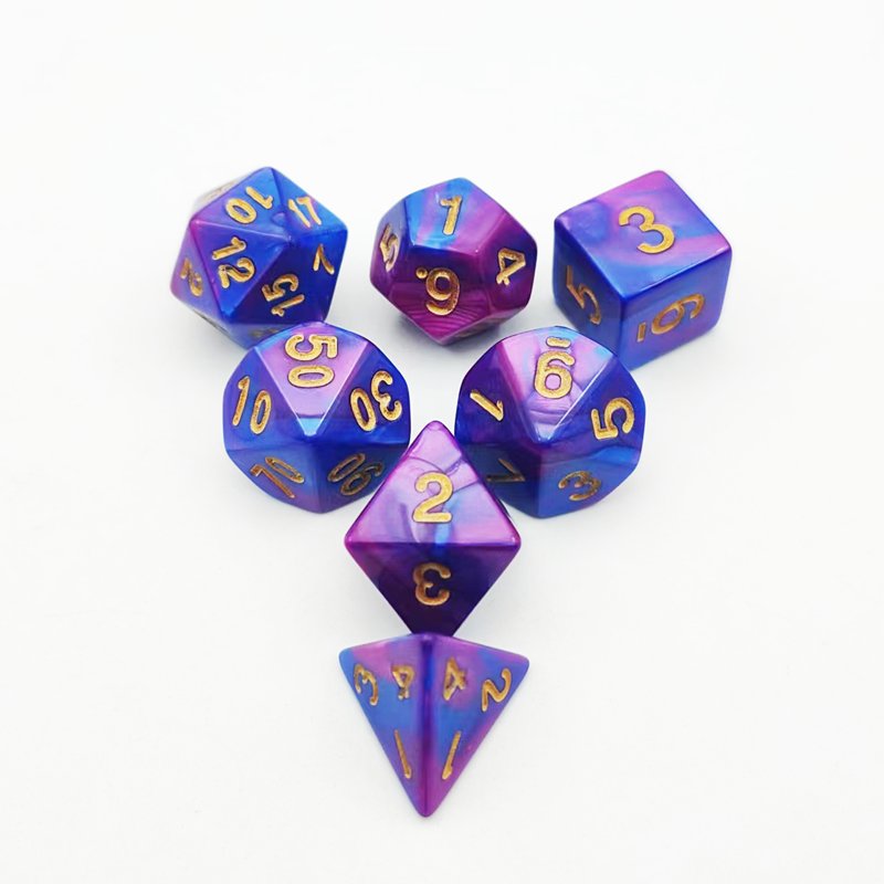 Wholesale Customized Factory Direct Sales Resin Acrylic Polyhedral Dice 7 Pcs Edge Dice Dnd Game Dice