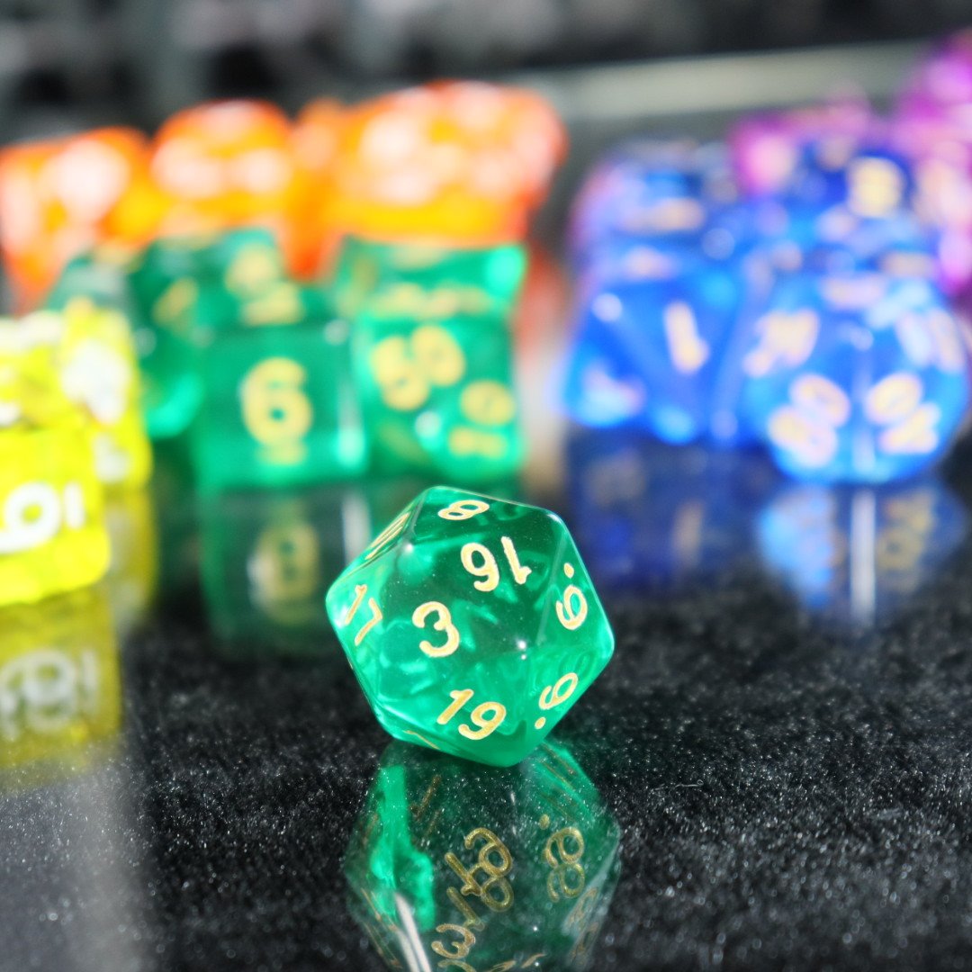 7 set Style Transparent Dice Digital Polyhedral Acrylic Dice Set DND Game Party